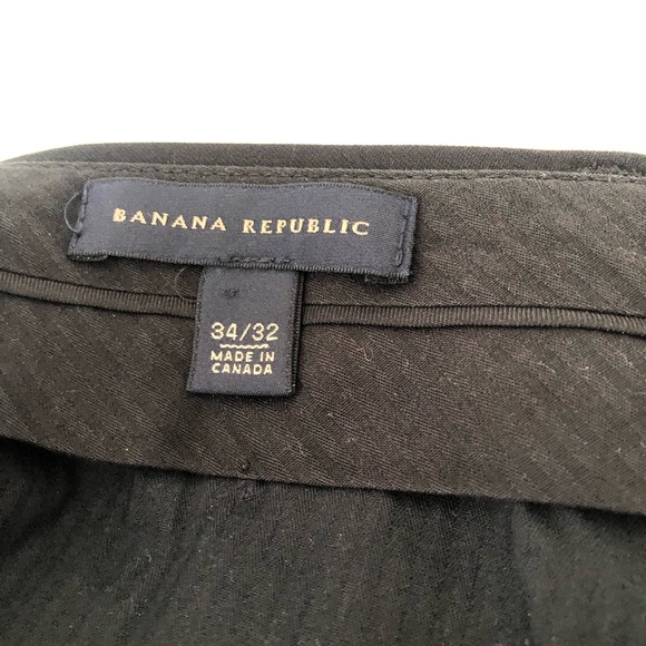 BANANA REPUBLIC MEN’S BLACK SLIM SOLID ITALIAN WOOL SUIT PANTS.SIZE 34-32 - Picture 14 of 14